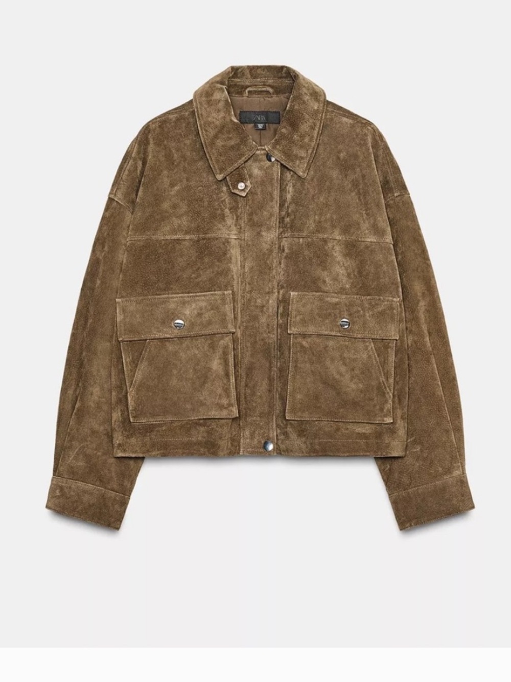 Zara NWT 100% leather bomber jacket 8073/253 - Picture 9 of 14